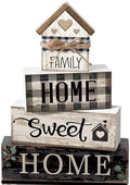 Moucuny 4 Pcs Farmhouse Table Decor Rustic Home Sweet Home Wooden Signs