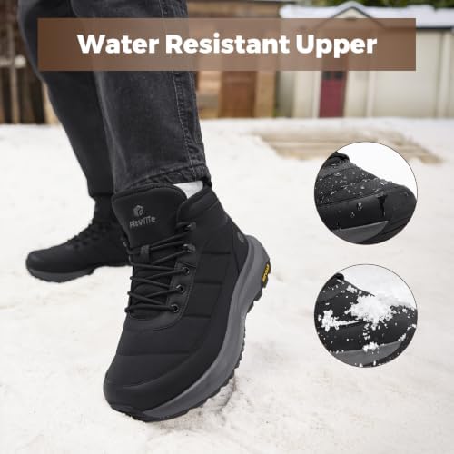 FitVille Men's Wide Winter Boots Non-Slip Insulated Snow Boots