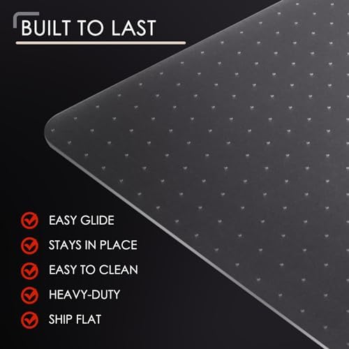 Kuyal Office Chair Mat for Carpet, Clear Heavy Duty Computer Chair Mat