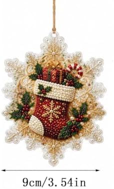 6PCS Christmas Ornaments DIY Pearl Diamond Art Kits for Adult Holiday