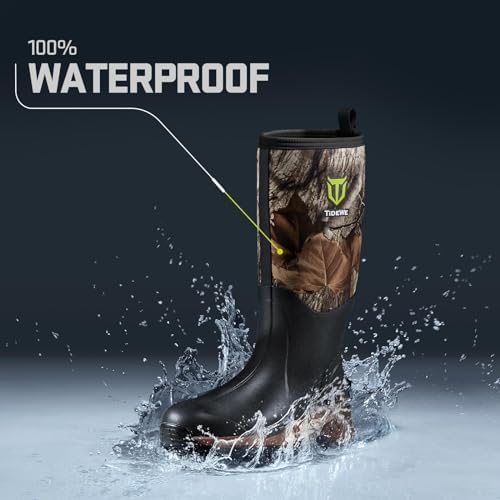 TIDEWE Rubber Neoprene Boots for Men and Women, Waterproof Rain Boot