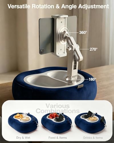 Miledi Tablet Pillow Stand for Bed with 360° Rotating Holder, Blue