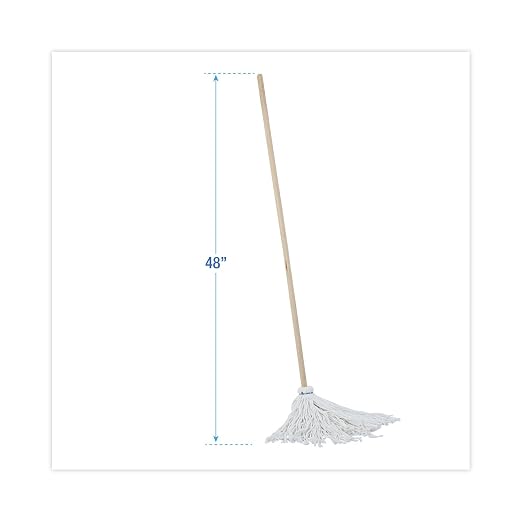 Boardwalk BWK116R Deck Mop, 48" Wooden Handle, 16oz Rayon Fiber Head (Pack of 6)