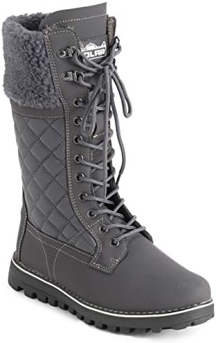 POLAR Womens Faux Fur Warm Thermal Waterproof Outdoor Walking Snow Winter Rubber Sole Calf Boots