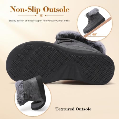 LeIsfIt Women's Winter Boots Faux Fur Lined Warm Ankle Booties