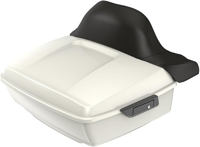 Advanblack Road Glide Tour Trunk Pack Bonneville Salt Pearl King Tour Trunk Pack Luggage +Wrap-Around Backrest Pad for '97-'25 Harley Touring Road King Street Glide Electra Glide CVO models