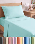 Twin Size 3 Piece Sheet Set - Comfy Breathable & Cooling Sheets - Spa Blue