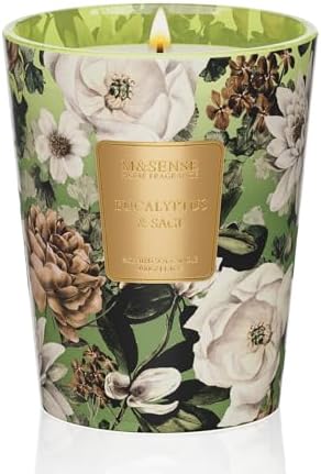 M&SENSE Eucalyptus Sage Soy Candle, 14.1oz, Meditation Relaxing Scent