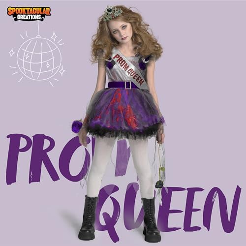 Spooktacular Creations Zombie Prom Queen Costume for Girls, Halloween Costumes for Kids, Zombie Princess Outfit for Girls