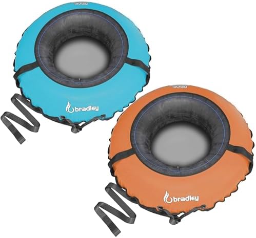 Bradley Snow Tubes with 50" Heavy Duty Cover | 2 Pack Inflatable Sledding Tubes