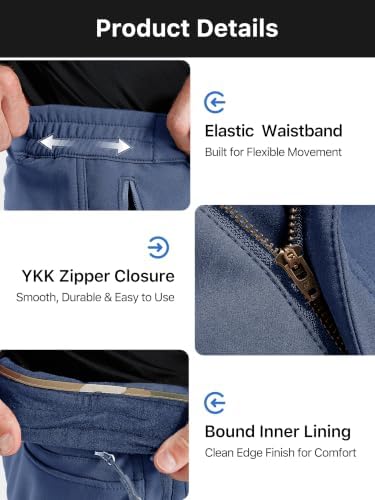 FREE SOLDIER Men's Outdoor Softshell Snow Ski Pants