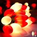 Minetom 100Ft Christmas Lights Outdoor, 100 LED Matte Bulbs, Red|Warm White