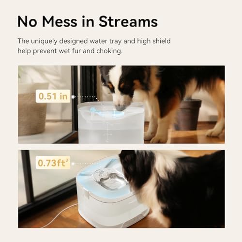 Cheerble Pumpless Dog Water Fountain, 4L/135oz D1 Automatic Pet Water Dispenser for Dogs MagDrive™ Technology Dual Mode Dispensing, No Cleaning Hassle, No Electrical Leakage, BPA-Free