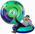 monsoon [Glider] Luxury Snow Tube for Sledding Heavy Duty Sleds with Handles for Adults - Green