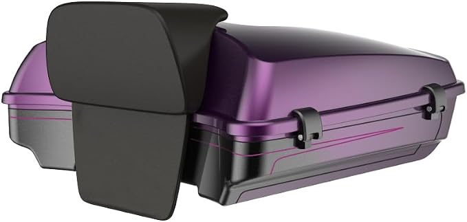 Advanblack Road Glide Tour Trunk Pack Poison Berry Razor Tour Trunk Pack Backrest Pad for '97-'25 Harley Touring Road King Street Glide Electra Glide CVO Models