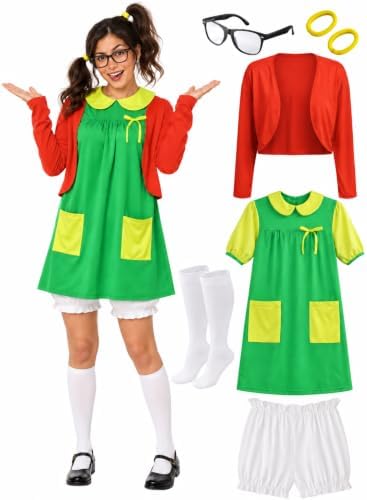 7PCS Halloween Costumes for Women Adult, Retro Womens Halloween Costumes
