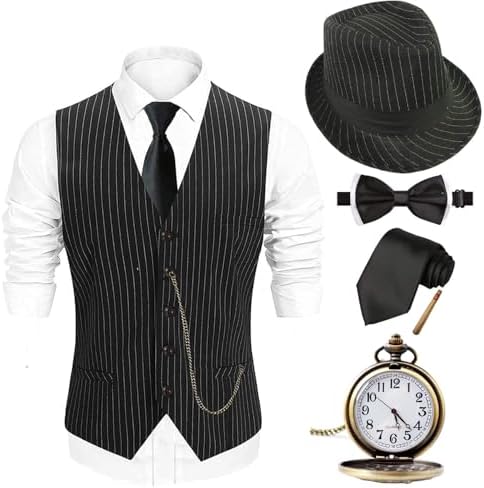 EFORLED Halloween 1920s Mens Costume 2026,Adult Gangster Mobster Outfit