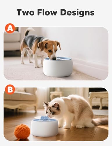 WOPET Premium Ceramic Cat Water Fountain W03 Lite，3L/101oz Automatic Pet Water Fountain for Cats & Dogs, Dishwasher Safe，Luxury Cat Fountain with Ultra-Quiet Pump and Filter & Sponge