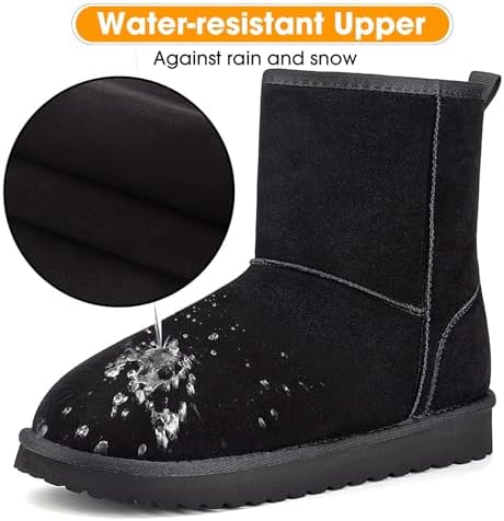 Mishansha Suede Winter Snow Boots for Women Warm Faux Fur Lined Waterproof