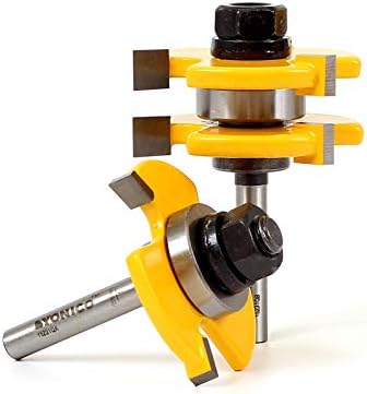 YONICO Router Bits Tongue & Groove Set 1/4-Inch Plywood Panel 2 Bit 1/4-Inch Shank 15231q