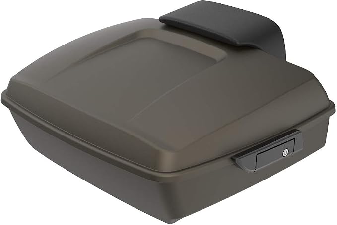 Advanblack Road Glide Tour Trunk Pack River Rock Gray Denim Chopped Tour Trunk Pack Backrest Pad for '97-'25 Harley Touring Road King Street Glide Electra Glide CVO models