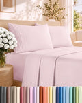 Full Size 4 Piece Sheet Set - Breathable & Cooling Sheets - Lavender Pink