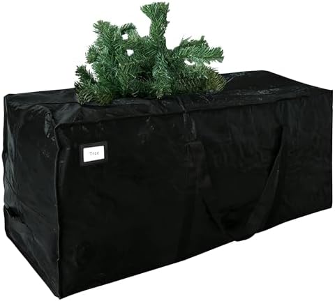 Cosy Family 7.5 ft Christmas Tree Storage Bag - Durable Heavy Duty Extra Large Artificial Xmas Holiday Tree Bag with Reinforced Handles and Dual Zippers Wide Opening - Black
