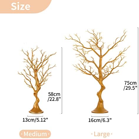 NUPTIO Gold Christmas Tree, 22.8 Inch Artificial Display Branch for Wedding
