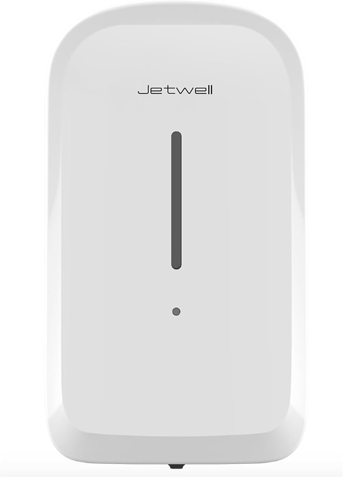 JETWELL Touchless Wall Mount White ABS Plastic Soap Dispenser 34OZ/1000ML | Large Capacity, Battery Powered, Liquid Soap, Commercial & Home Use