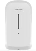 JETWELL Touchless Wall Mount White ABS Plastic Soap Dispenser 34OZ/1000ML | Large Capacity, Battery Powered, Liquid Soap, Commercial & Home Use