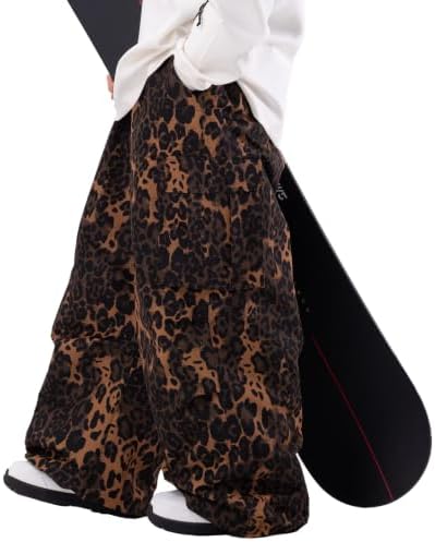 SNOWVERB Loose Fit Snowboard Leopard Ski Snow Baggy Pants for Men and Women