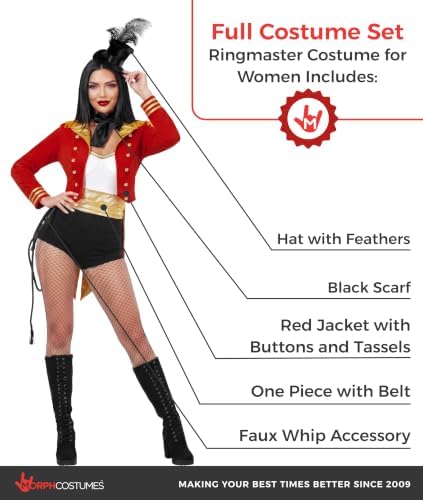 fun shack, Ringmaster Costume With Prop, Halloween Costumes for Women