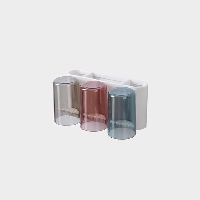 Toothbrush Rack Adhesive Toothbrush Holder Resin Toothpaste Holder Multifunctional Bathroom Storage Rack Can Hold Cosmetic Shavers Bathroom Toothbrush Holder(S25.4cm)