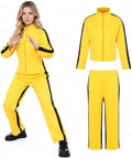 Yellow Tracksuit Costume for Women, Halloween Jacket & Pants Set