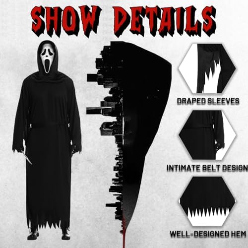 Scream Costume for Kids with Mask, Props Knife And Gloves