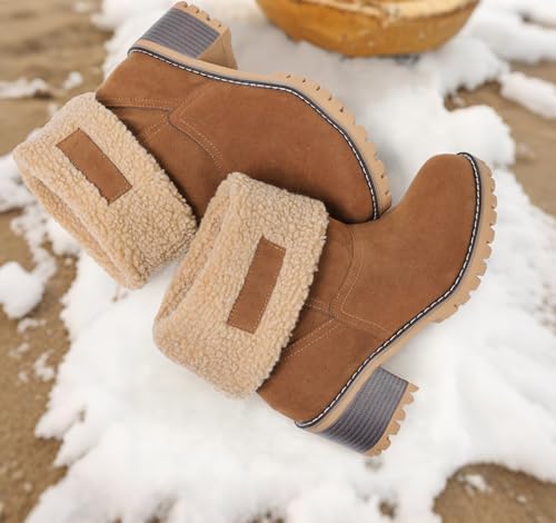 AOSPHIRAYLIAN Snow Boots Women Fur Lined Winter Boots Slip on Warm Shoes