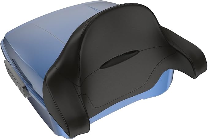 Advanblack Road Glide Tour Trunk Pack Dark Blue Pearl King Tour Trunk Pack Luggage +Wrap-Around Backrest Pad for '97-'25 Harley Touring Road King Street Glide Electra Glide CVO Models