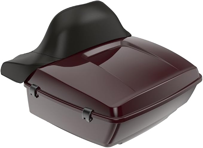 Advanblack Road Glide Tour Trunk Pack Billiard Burgundy King Tour Trunk Pack Luggage +Wrap-Around Backrest Pad for '97-'25 Harley Touring Road King Street Glide Electra Glide CVO models