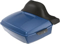 Advanblack Road Glide Tour Trunk Pack Legend Blue King Tour Trunk Pack Luggage +Wrap-Around Backrest Pad for '97-'25 Harley Touring Road King Street Glide Electra Glide CVO models