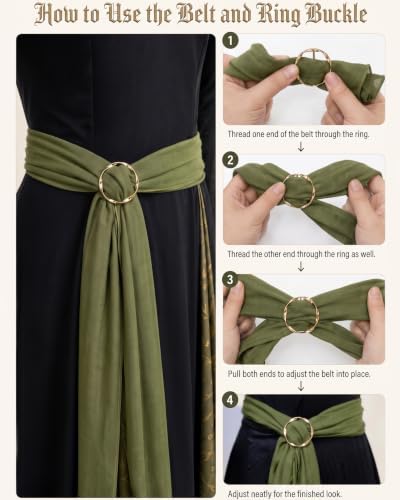 Women’s Witch Costume, Halloween Dress Outfit with Witch Hat and Belt S-2XL