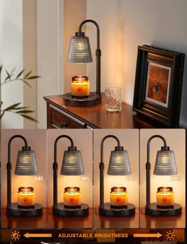 Marble Black Candle Warmer Lamp with Timer Home Decor Gifts for Women