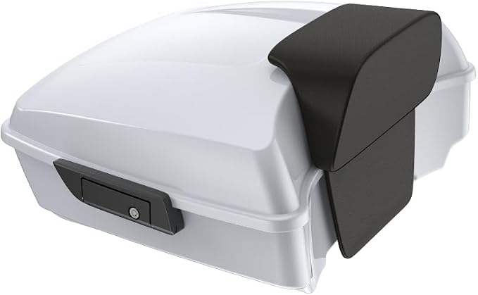 Advanblack Road Glide Tour Trunk Pack White Onyx Pearl Chopped Tour Trunk Pack Backrest Pad for '97-'25 Harley Touring Road King Street Glide Electra Glide CVO models