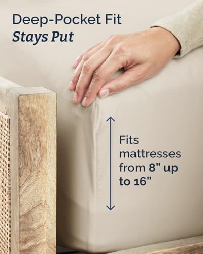 Full XL Sheets - 4 Piece Full XL Sheet Set - Breathable & Cooling - Wheat