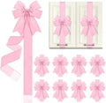 Daifunli 9 Pcs Pink Velvet Christmas Cabinet Bows Ribbons for Kitchen