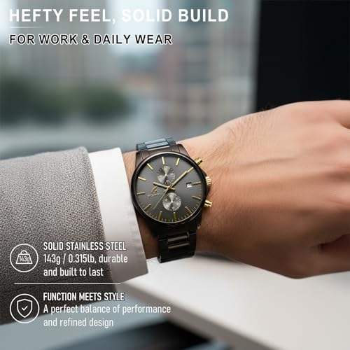 Stylish Stainless Steel Men's Watches with Functional Chronograph Subdials