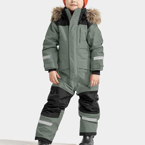 YRAETENM Snow Suit for Kids Boys Girls One Piece Snowsuit Girls and Boys Waterproof Insulated Winter Jumpsuit Coveralls