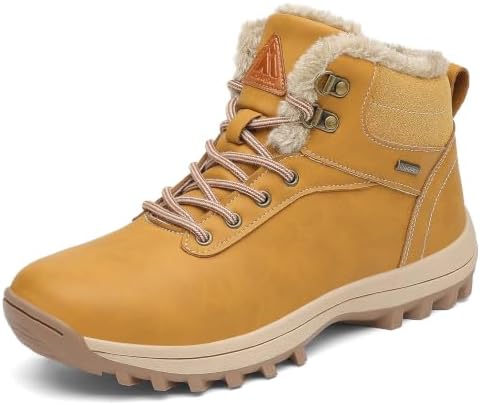 Mishansha Men's Waterproof Snow Boots, Insulated Winter Hiking Boots