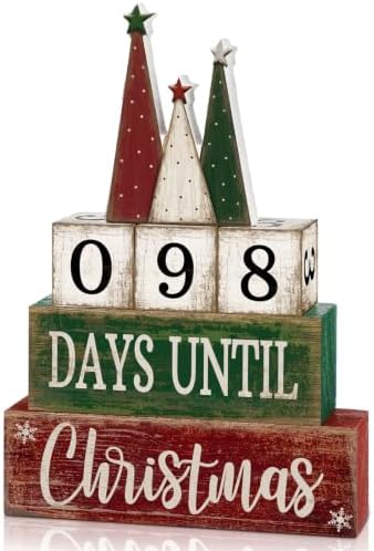 Moucuny 6 Pcs Christmas Countdown Decorations, Christmas Table Decor Home
