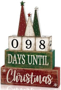 Moucuny 6 Pcs Christmas Countdown Decorations, Christmas Table Decor Home