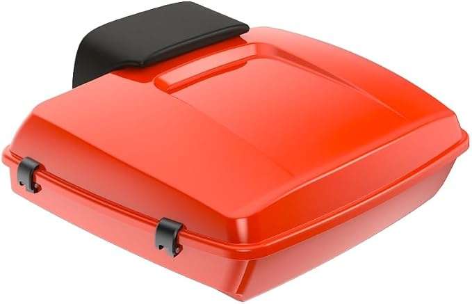 Advanblack Road Glide Tour Trunk Pack Blood Orange Razor Tour Trunk Pack Backrest Pad for '97-'26 Harley Touring Road King Street Glide Electra Glide CVO models